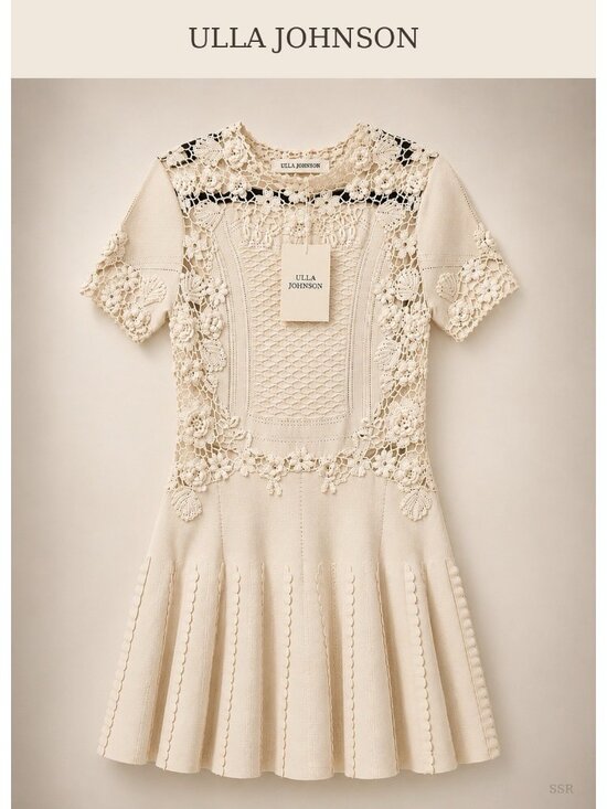 Ulla Johnson Dresses & Skirts - Ulla Johnson Henrietta Dress Pristine Cream Crochet Knit Fit Flare Mini S NWT